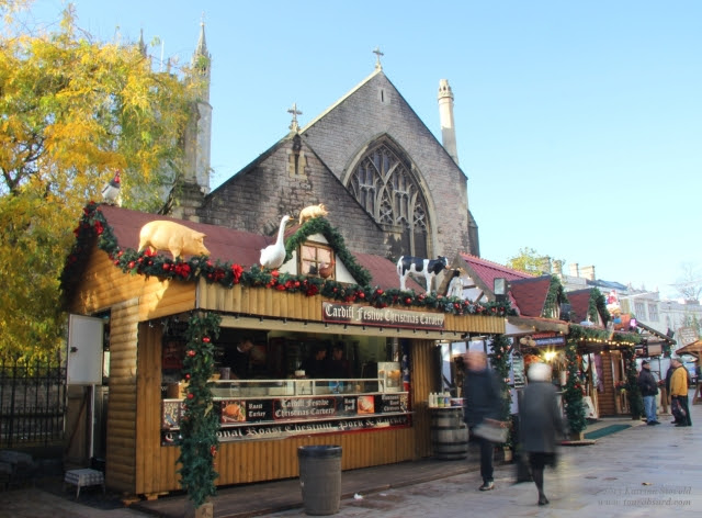 food and craft stands at the Cardiff Christmas Market